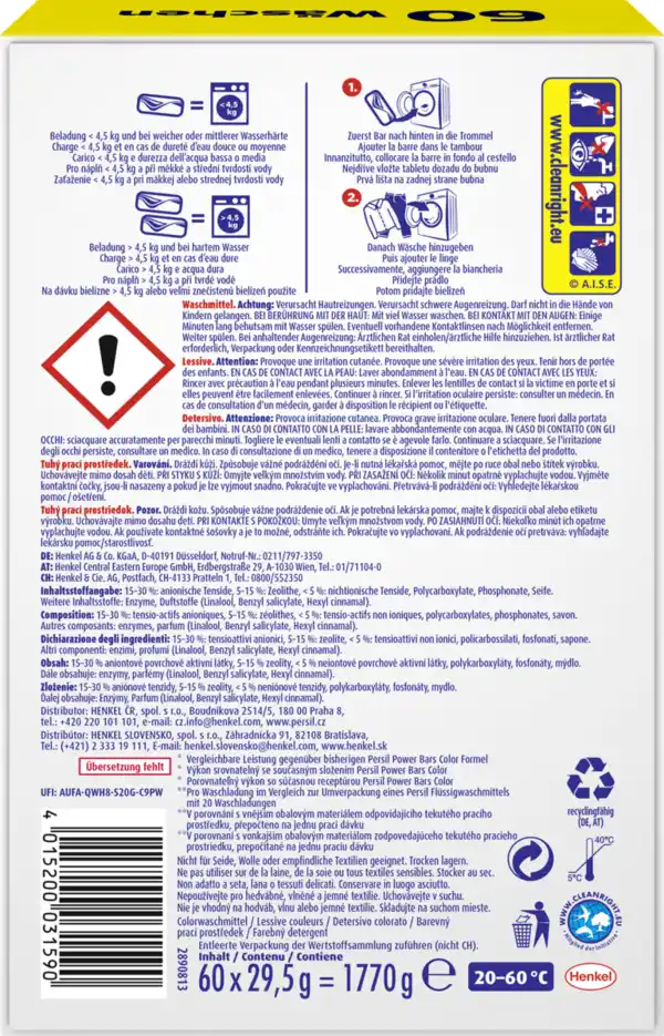 Bild 2 von Persil Colorwaschmittel Power Bars 60 WL