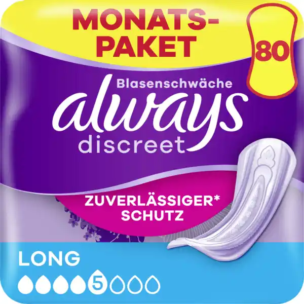 Bild 1 von Always Monatspaket Discreet Inkontinenz-Einlagen long