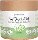 Bild 1 von puremetics 3in1 Dusch-Fluff Limette mit Meersalzpeeling, 250 g