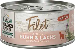 Wildes Land Nassfutter - Filet Huhn & Lachs, 80 g