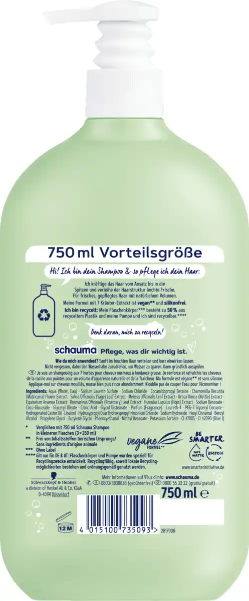 Bild 2 von Schauma 7 Kräuter Shampoo Vorteilsgröße, 750 ml