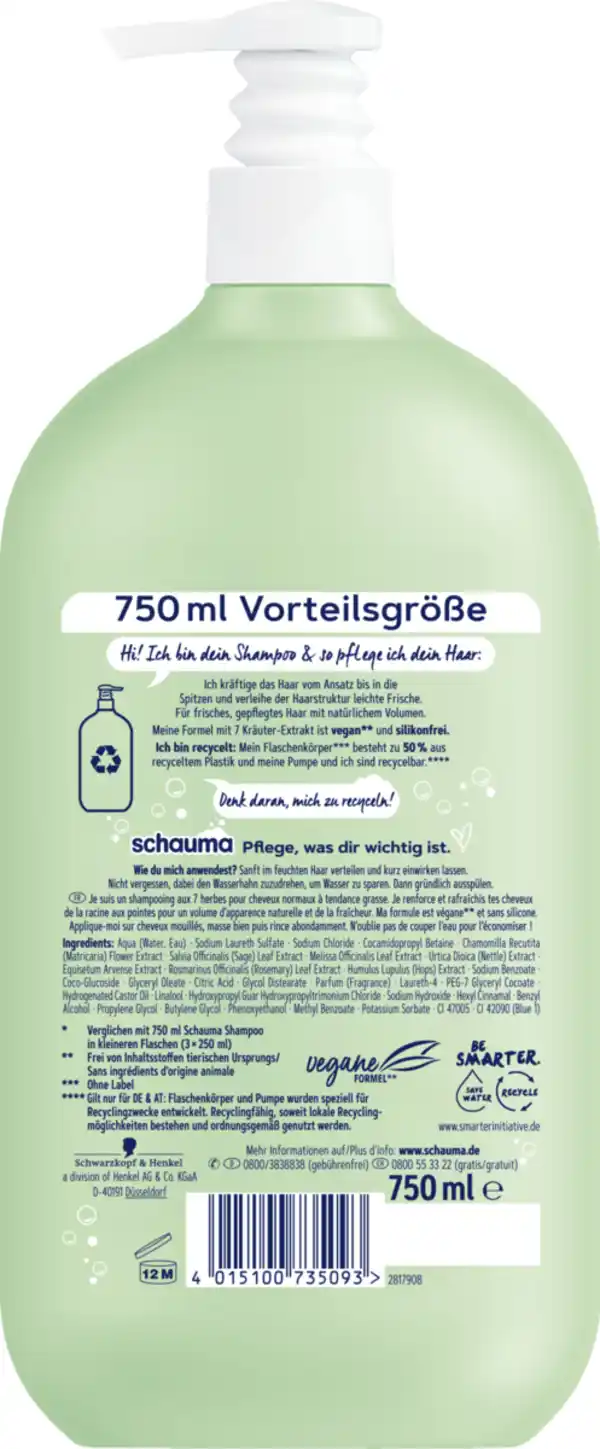 Bild 2 von Schauma 7 Kräuter Shampoo Vorteilsgröße, 750 ml