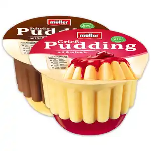 Müller Pudding mit Soße