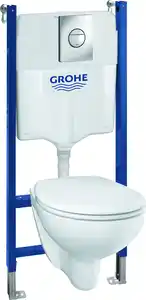 Grohe Wand-WC Komplettset Solido Compact chrom / alpinweiß, 5in1 Set