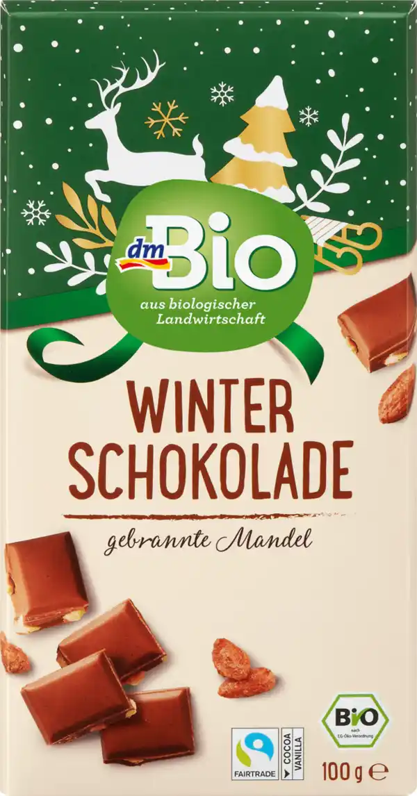 Bild 1 von dmBio Winter Schokolade, gebrannte Mandel