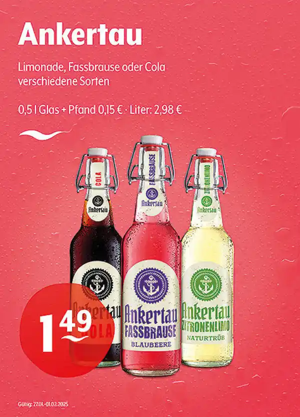 Bild 1 von Ankertau Limonade, Fassbrause oder Cola verschiedene Sorten