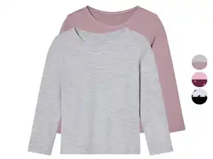 lupilu® Kleinkinder Langarmshirts, 2 Stück, mit Rundhalsausschnitt