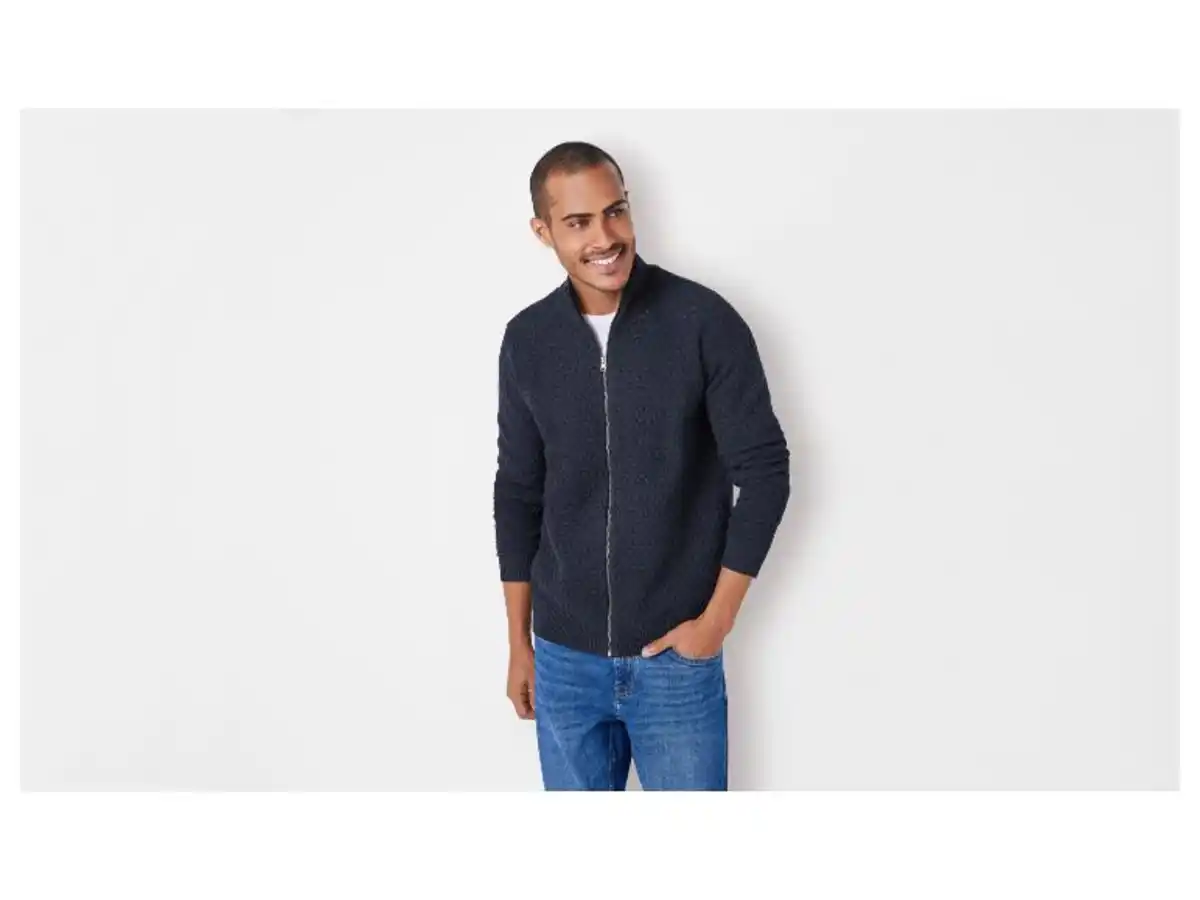 Bild 3 von LIVERGY® Herren Strickjacke, in modischer Waffeloptik