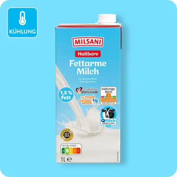 Bild 1 von MILSANI Frische Milch, 1,5%