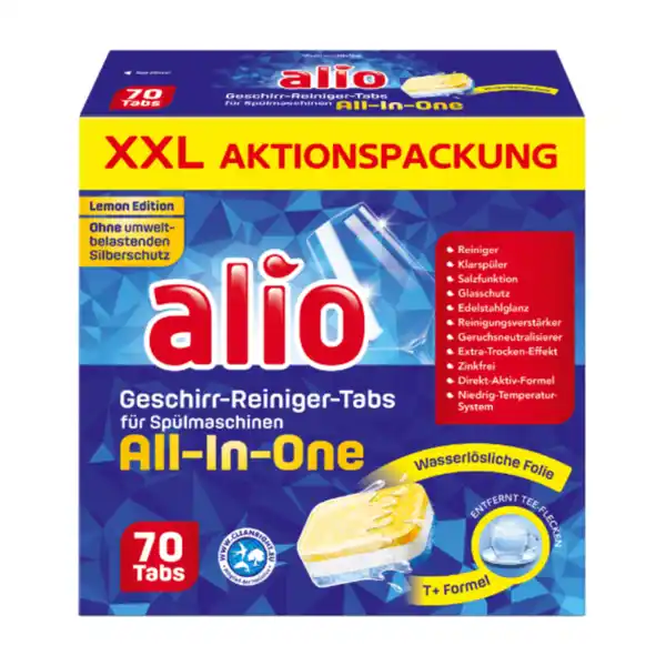 Bild 1 von ALIO Geschirr-Reiniger-Tabs All-in-one XXL 21g