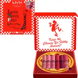 NYX PROFESSIONAL MAKEUP Lipgloss Set Home Alone 6tlg Butter Gloss Pizza Vault, Pink/Reds