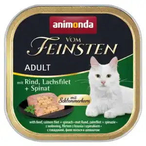 animonda Vom Feinsten Adult mit Schlemmerkern 32x100g Rind, Lachsfilet & Spinat