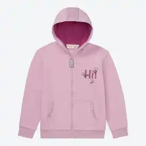 Kinder-Mädchen-Sweatjacke mit Pfau-Motiv