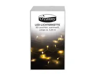 O'Canny LED-Lichterkette ca. 3,20 m, warmweiß, 30 Leuchten