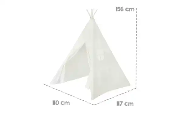 Bild 2 von Indianerzelt Tipi, weiß, inkl. Tragetasche