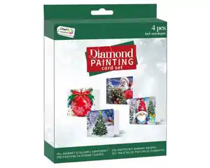 Diamond Painting Weihnachten Karten-Set mit Umschlägen 4er