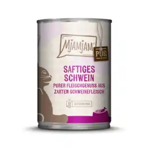 MjAMjAM Nassfutter Katze Adult, Purer Fleischgenuss 6x400 g Schwein