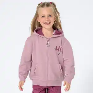 Kinder-Mädchen-Sweatjacke mit Pfau-Motiv