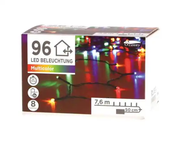 Bild 1 von O'canny Outdoor LED-Lichterkette multicolor mit Timer & 8 Funktionen 7,60 m 96er