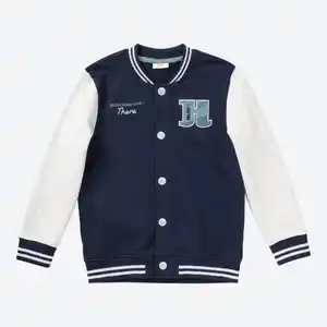 Kinder-Jungen-Sweatjacke mit Kontrastärmeln
