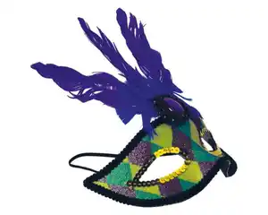 Fasching Maske mit Federn u. Schmuck