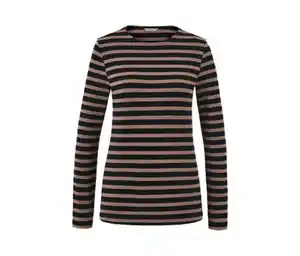 Gestreiftes Langarmshirt, schwarz-braun