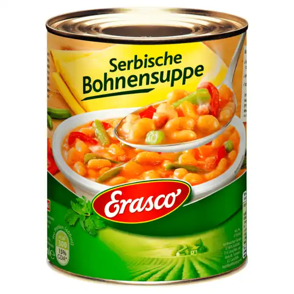 Bild 1 von Erasco Serbische Bohnensuppe mit Rauchspeck 750ml