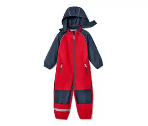 Kinder-Softshell-Einteiler, rot-blau