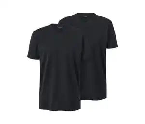 2 T-Shirts mit V-Ausschnitt, schwarz