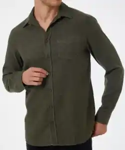 Lässiges Flanellhemd, Khaki