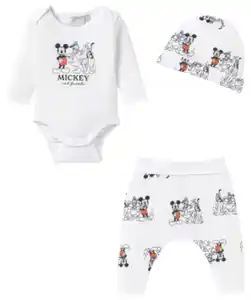 Mickey and Friends Newborn Mütze + Body + Hose, weiß