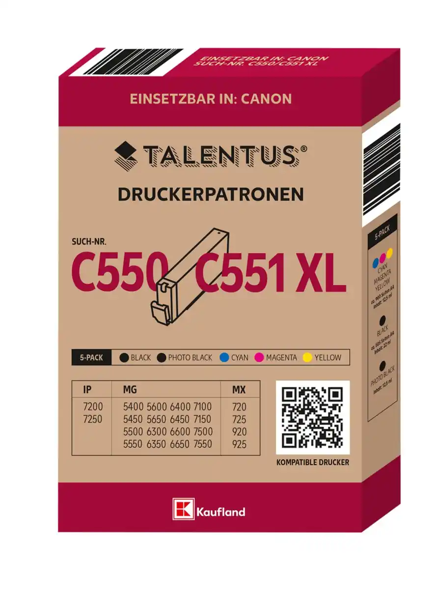 Bild 1 von TALENTUS® Druckerpatronen »Canon 550/551XL«, 5-St.-Packg.