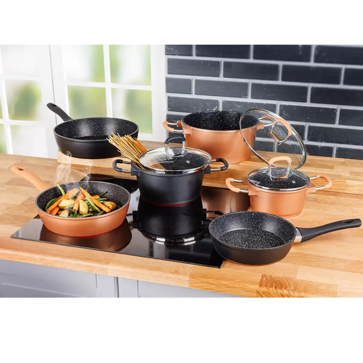 Bild 2 von Aluguss-Topf mit Glasdeckel Hamar, Ø ca. 16 cm - Schwarz