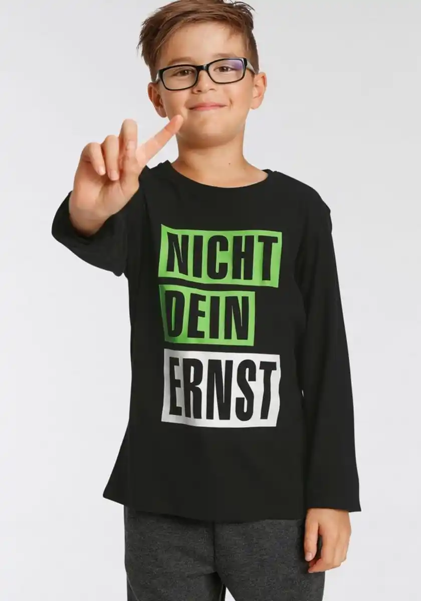 Bild 1 von KIDSWORLD Langarmshirt NICHT DEIN ERNST, Spruch, Schwarz