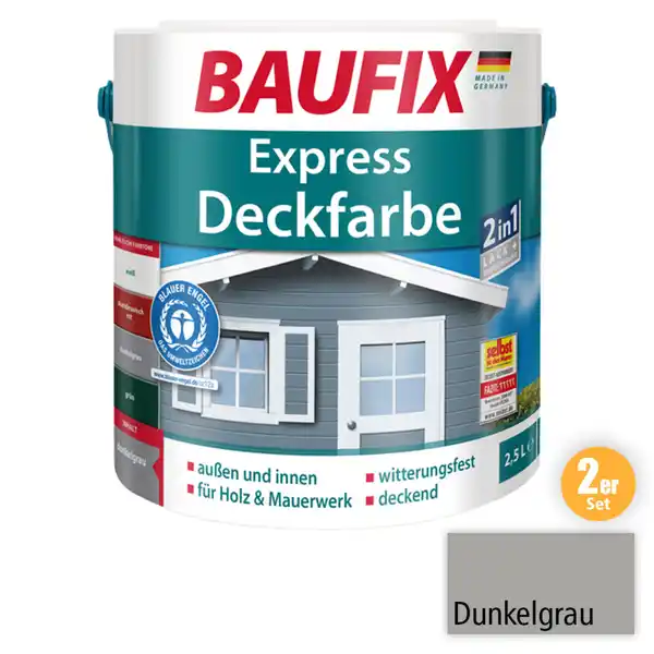 Bild 1 von 2in1 Express Deckfarbe dunkelgrau 2,5 L 2-er Set