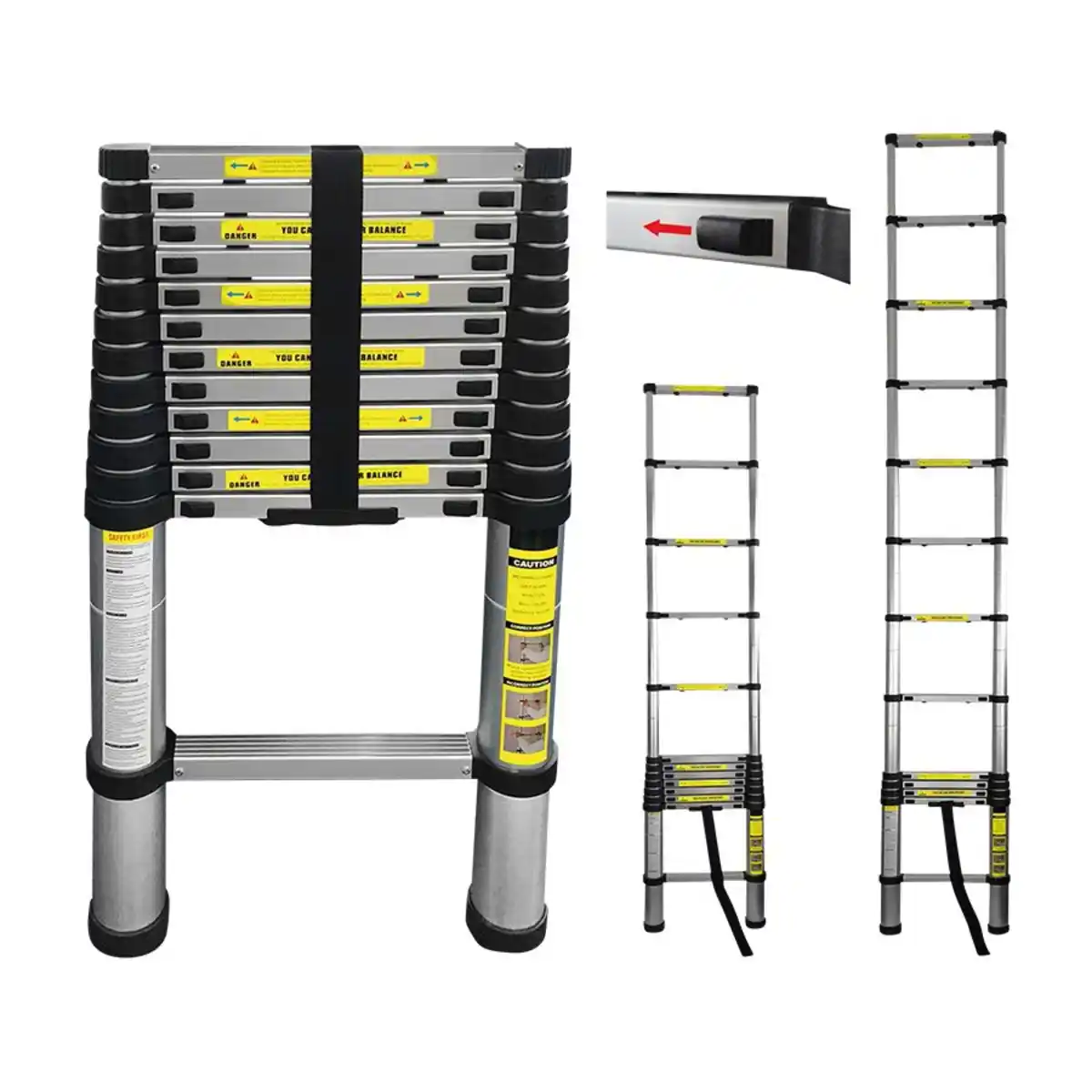 Bild 1 von Alu-Teleskopleiter 3,8m Teleskop-Leiter aus Aluminium mit 13 trittsicheren Sprossen