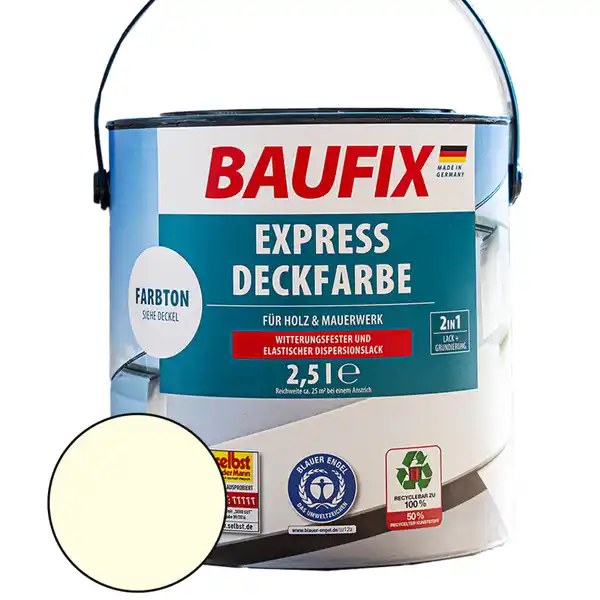 Bild 1 von 2in1 Express Deckfarbe 2,5 Liter - Cremeweiß