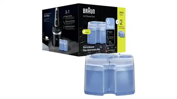 Bild 1 von BRAUN 3-in-1 ShaverCare Reinigungskartuschen für Reinigungsstationen 6+2 Pack