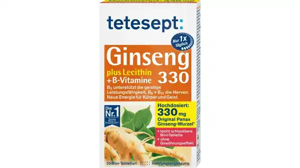 Bild 1 von tetesept Ginseng 330 plus Lecithin + B-Vitamine