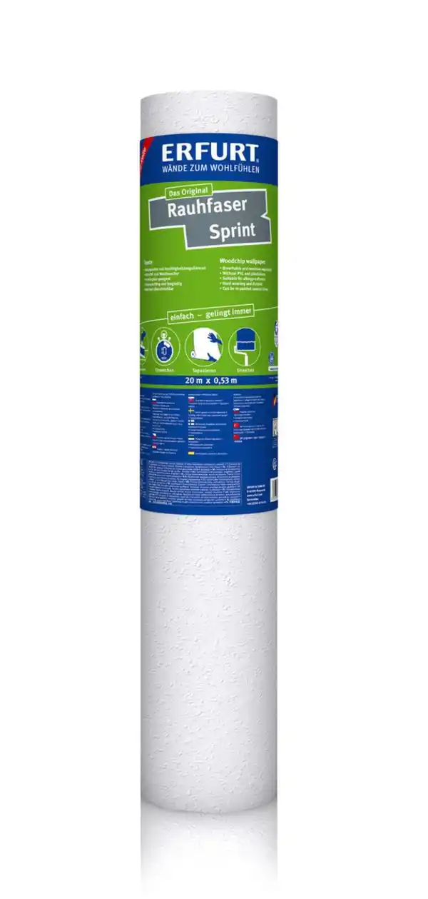 Bild 2 von Rauhfaser Tapete SPRINT Weiß Strukturtapete überstreichbar 20m x 0.53m 6er Set
