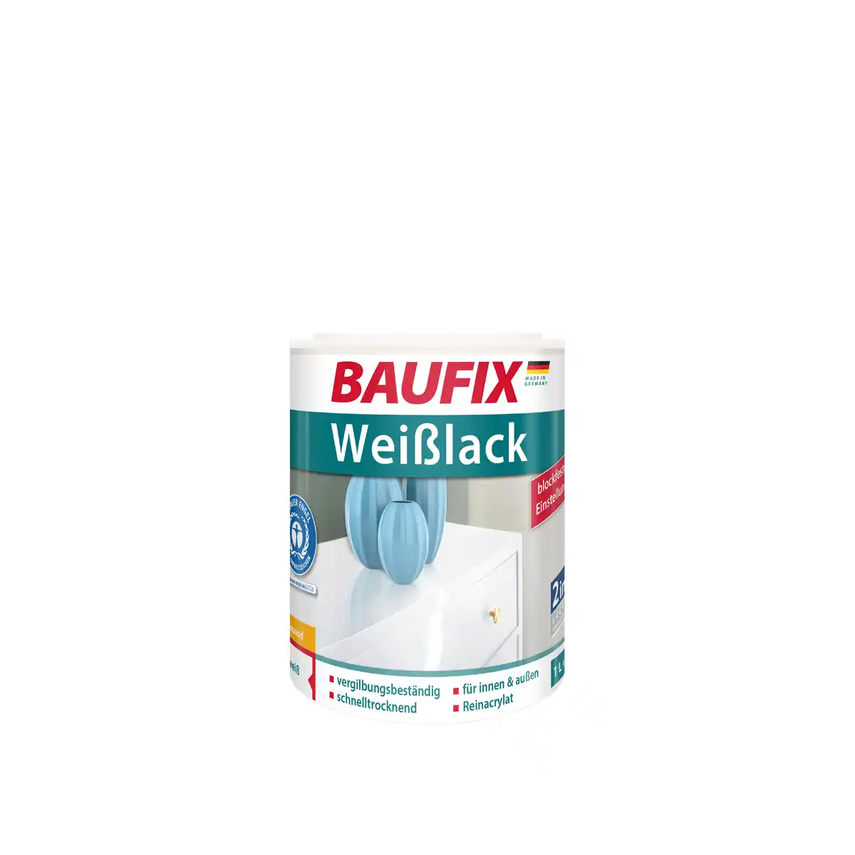 Bild 1 von Weißlack seidenglänzend 1l 4er Set