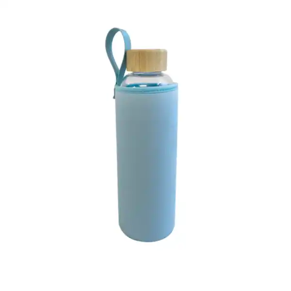 Bild 1 von Glas Trinkflasche 750ml 2er Set, blau mit Neoprenhülle