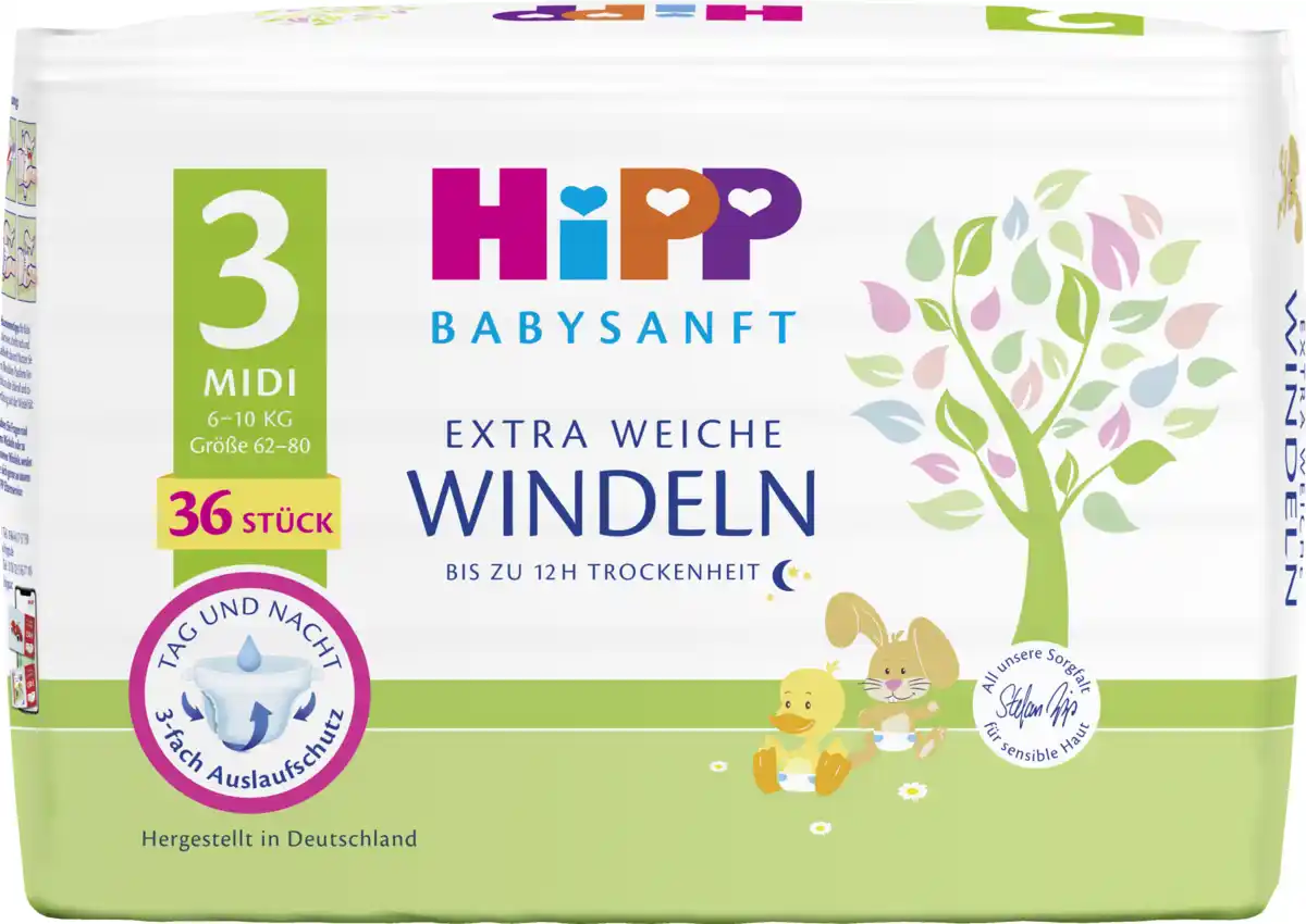 Bild 1 von HiPP Babysanft Windeln Midi Größe 3 (6-10 kg)