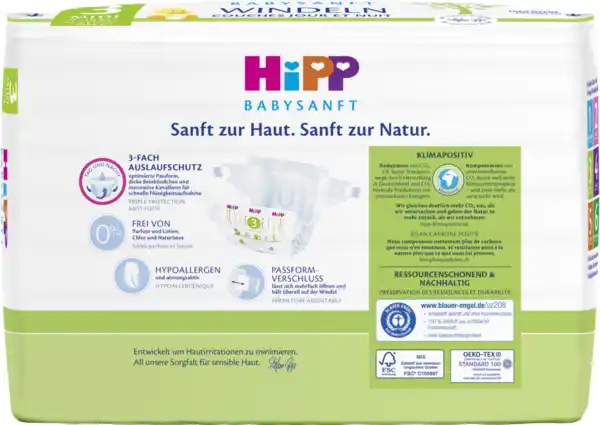 Bild 2 von HiPP Babysanft Windeln Midi Größe 3 (6-10 kg)