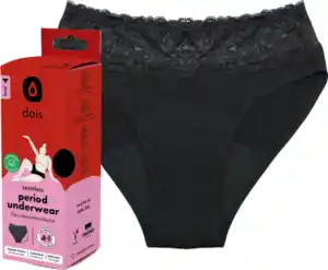 dais Periodenunterwäsche Slip mit Spitze Gr. L schwarz