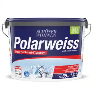 Schöner Wohnen Farbe Wandfarbe 'Polarweiß' matt 10 l