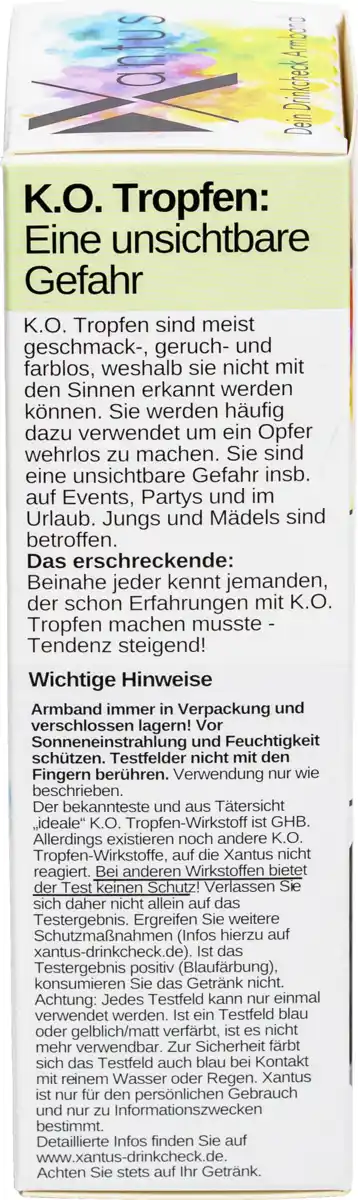 Bild 3 von Xantus K.O. Tropfen Drinkcheck Armband