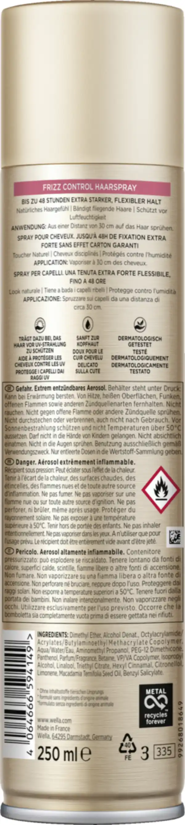 Bild 2 von Wella Wellaflex Frizz Control Haarspray, 250 ml