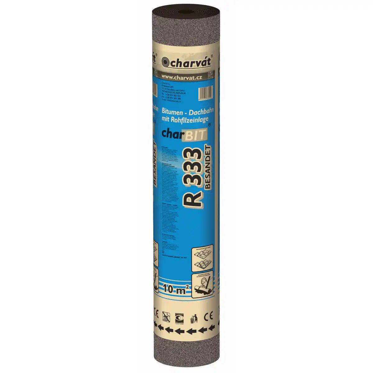 Bild 1 von Charvat Bitumen-Dachbahn 'charBIT R333' besandet schwarz 100 x 1000 cm