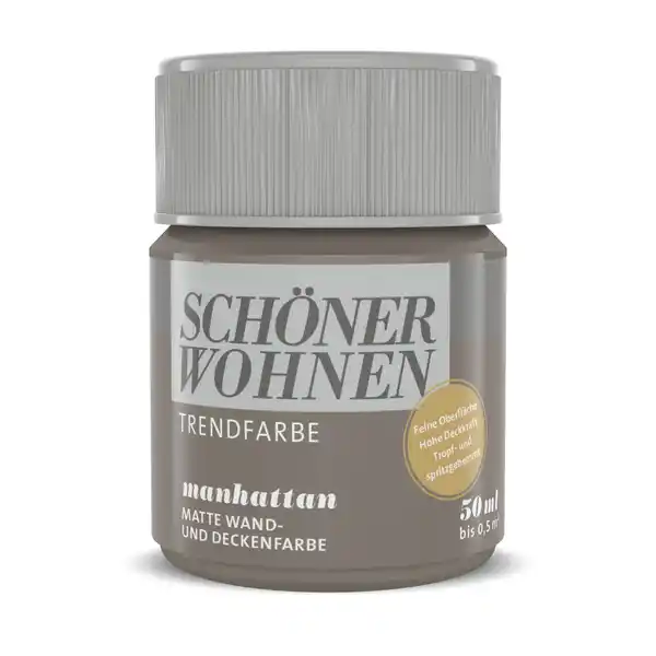 Bild 1 von Schöner Wohnen Farbe Trendfarbe 'Manhattan' braun matt 50 ml